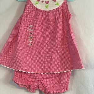 Toffee Apple 2 piece smocked summer outfit size 12 months
